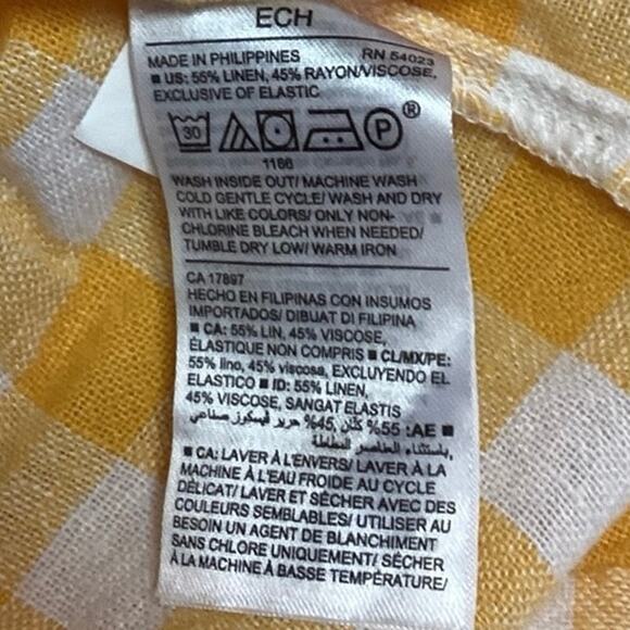 Old Navy Womens Yellow Gingham Sleeveless Square Neck Camisole Jumpsuit Sz XS - Picture 5 of 5